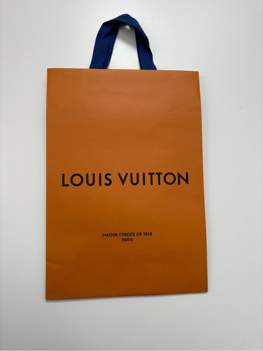 Louis Vuitton Orange Gift Bag with Navy Handles